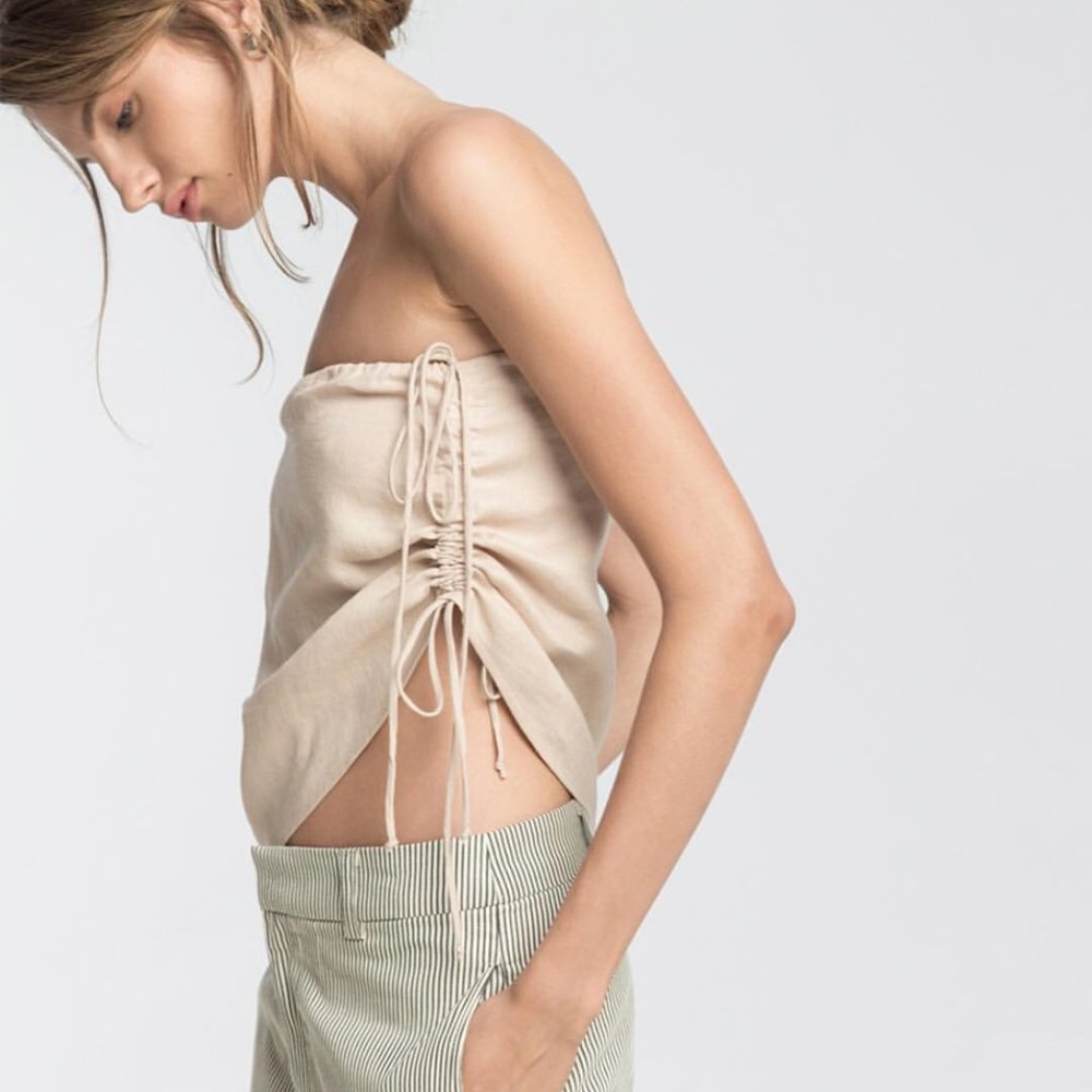 Trois the Label - Lola A-Symmetrical linen tube top - Size 1